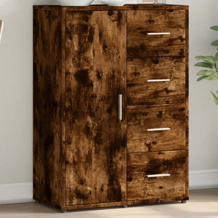 Gossi servanta, stejar fumuriu, 60x31x84 cm, lemn compozit