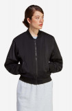 Adidas Originals geacă bomber femei, culoarea negru, de tranziție HA7157-black