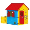 Casuta de joaca copii DOLU, PlayLearn Toys, exterior, cu gard, ghivece, usa, 122x156x104 cm, +2 ani