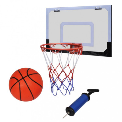 Set coș de baschet indoor cu minge și pompă foto