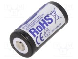 Acumul: Li-Ion 16340 3,7V 650mAh &Oslash;16x34mm 1,95A