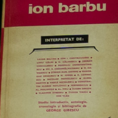 Biblioteca Critica - Ion Barbu interpretat de..