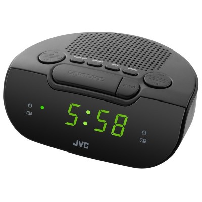 Radio cu ceas JVC RA-E111B, tuner digital FM/AM, alarma duala, Sleep, Snooze, negru foto