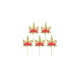 Set 6 decoratiuni petrecere betisoare, cu unicorn