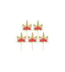 Set 6 decoratiuni petrecere betisoare, cu unicorn