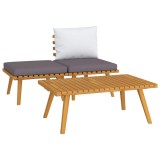 Cumpara ieftin Set mobilier de gradina cu perne, 3 piese, lemn masiv acacia