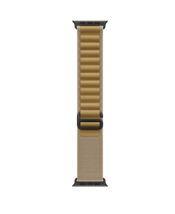 Curea smartwatch, THD, Alpine Loop, pentru Apple Watch Ultra2 49 mm, Apple Watch 46 mm seria 10, marime universala, catarama neagra, galben mustar