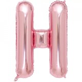 Balon aniversar Maxee, litera H, roz, 40 cm