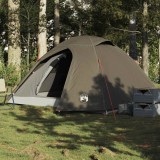 VidaXL Cort de camping cupolă pentru 3 persoane, maro, impermeabil