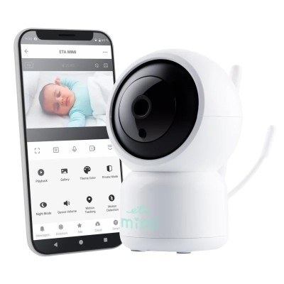 Smart baby monitor ETA MIMI 6306 90000, detectie miscare, sunet si temperatura, ZOOM, alb foto
