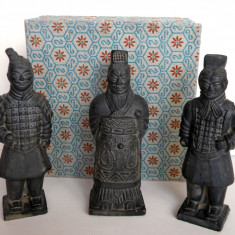 Armata de teracota - cutie 3 statuete chinezesti Mausoleul Primului Împărat Qin
