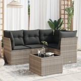 Gossi set canapele de gradina cu perne, 5 piese gri deschis poliratan