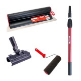 Cumpara ieftin Set gletiera profesionala, inox, 60 cm x 0.3 mm, adaptor, maner prelungitor 0.73-1.2 m, rola gletuit, Lanoliv