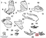 Carena inferioara (scut) podea originala Peugeot Vclic - Vclic Evolution 4T 50cc (neagra)