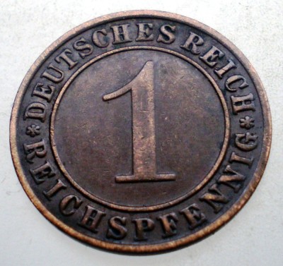 B.303 GERMANIA WEIMAR 1 REICHSPFENNIG 1936 A foto