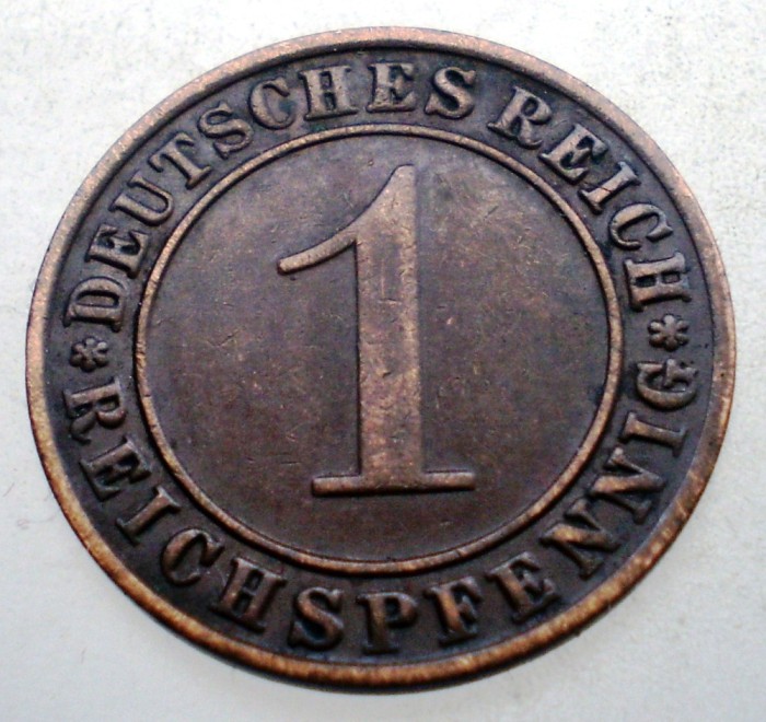 B.303 GERMANIA WEIMAR 1 REICHSPFENNIG 1936 A