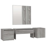 Cumpara ieftin Set de mobilier pentru hol, gri sonoma, lemn prelucrat