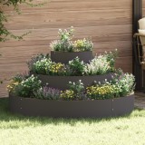 VidaXL Ghiveci Metalic Oțel/Negru Mare Inserții Decorative Cilindric