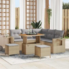 vidaXL Set de canapele pentru grădină 8 pcs Bej poliratan 3361747