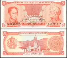 Venezuela 1989 - 5 bolivares UNC foto