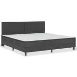 Cumpara ieftin Pat continental, gri inchis, 200x200 cm, material textil