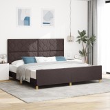 VidaXL Cadru de pat, maro &icirc;nchis, 200x200 cm, textil