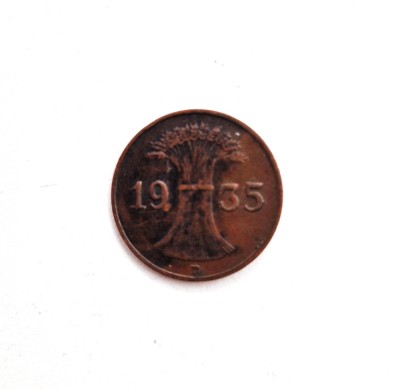 moneda GERMANIA 1 Pfennig 1935 ( D ) _ km # 37 foto