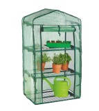 Mini sera de balcon sau gradina, cu 3 polite, verde, 69x49x125cm, Oem