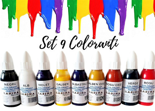 Colorant concentrat pentru rasina 20ml - SET 9 Culori