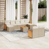 vidaXL Set canapele de grădină cu perne, 10 piese, bej, poliratan 3260490