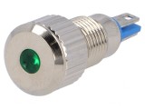 Lampă LED verde 24VDC &Oslash;8mm IP67