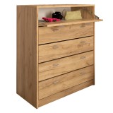Cumpara ieftin Pantofar 5 compartimente pal maro stejar artisan Vivat 74x35x85 cm