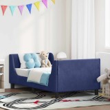 vidaXL Cadru de pat pentru copii cu spătar Albastru Poliție 42010863