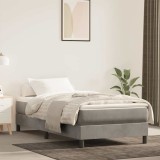 vidaXL Saltea de pat cu arcuri, gri deschis, 100x220x20 cm, catifea