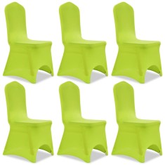 vidaXL Husă de scaun elastică, 6 buc., verde