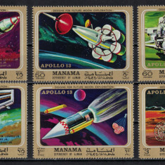 MANAMA 1971 - Cosmonautica, Misiunea Apollo 13 / serie completa MNH