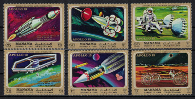 MANAMA 1971 - Cosmonautica, Misiunea Apollo 13 / serie completa MNH foto