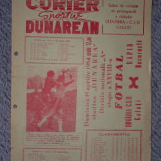 Program meci Dunarea CSU Galati- Rapid Bucuresti, 15 Apr 1984