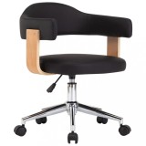 Cumpara ieftin Scaun de bucatarie pivotant negru lemn curbat &amp; piele ecologica