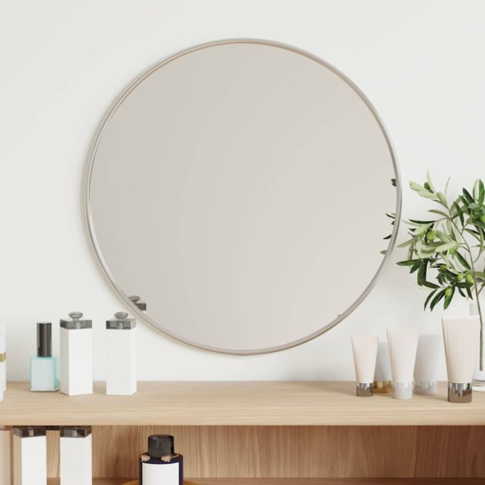 vidaXL Oglindă de perete rotundă, argintiu, &Oslash; 40 cm