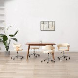 vidaXL Scaune de sufragerie pivotante 4 buc. crem piele artificială