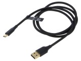 Cablu USB 2.0 A la C 1m negru textil VENTION