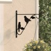 Set 4 Suporti Metalici Negri pentru Cosuri Suspendate Gossi, 29.5x26cm, Max 5kg, Carlige Incluse, Decor Gradina, Balcon, Terasa