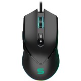 Mouse gaming Serioux Yden, 10000pi, 8 butoane, RGB, Negru