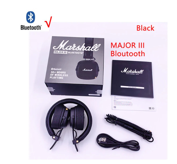 Căști Marshall Major III 3 Wireless cu microfon Bas Profund, Pliabile, Bluetooth