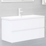 vidaXL Dulap cu chiuvetă &icirc;ncorporată, alb, PAL