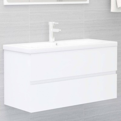 vidaXL Dulap cu chiuvetă &amp;icirc;ncorporată, alb, lemn prelucrat 3071648 foto