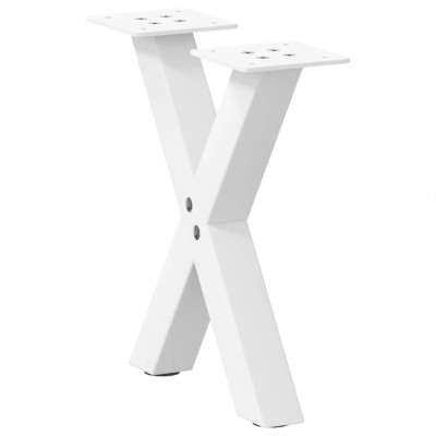 vidaXL Picioare pentru măsuță de cafea &amp;icirc;n formă de X, 2 buc., alb, 30x(30-31) cm, oțel foto