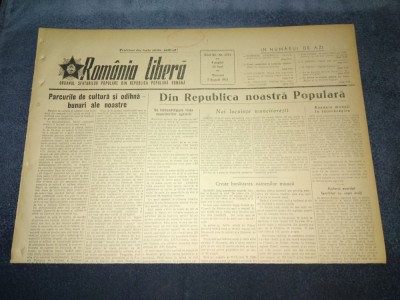 ZIARUL ROMANIA LIBERA 5 AUGUST 1953 foto