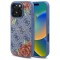 Husa pentru iPhone 16 - Guess Hardcase 4G Flower Print MagSafe (GUHMP16SP4ROPEMCB) - Blue